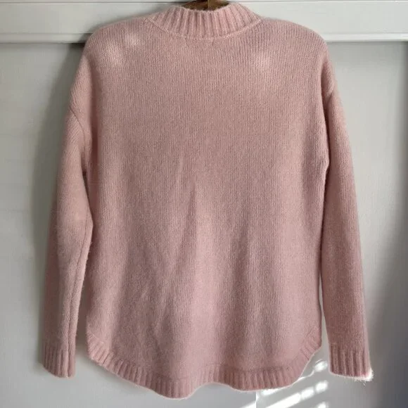 BODEN Fluffy Side Button Jumper Crew Neck Sweater Size 6 Pink Peach - Picture 9 of 16